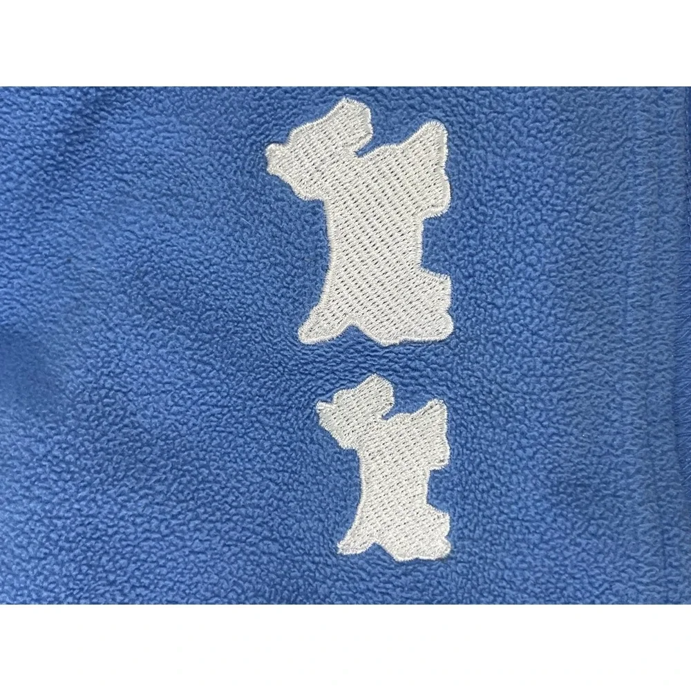 VS‎ Pink K Fleece Scottie Dog Polka Dot PJ Set Women L Blue Long Sleeve Cozy